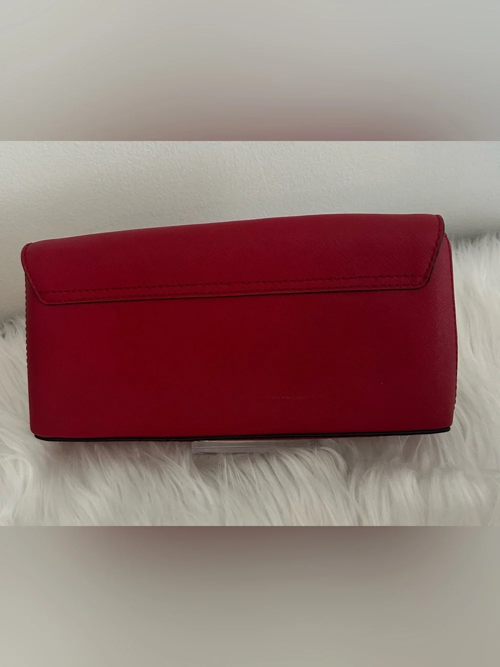Kate Spade New York Red Saffiano Leather Turnlock Envelope Clutch Wallet
